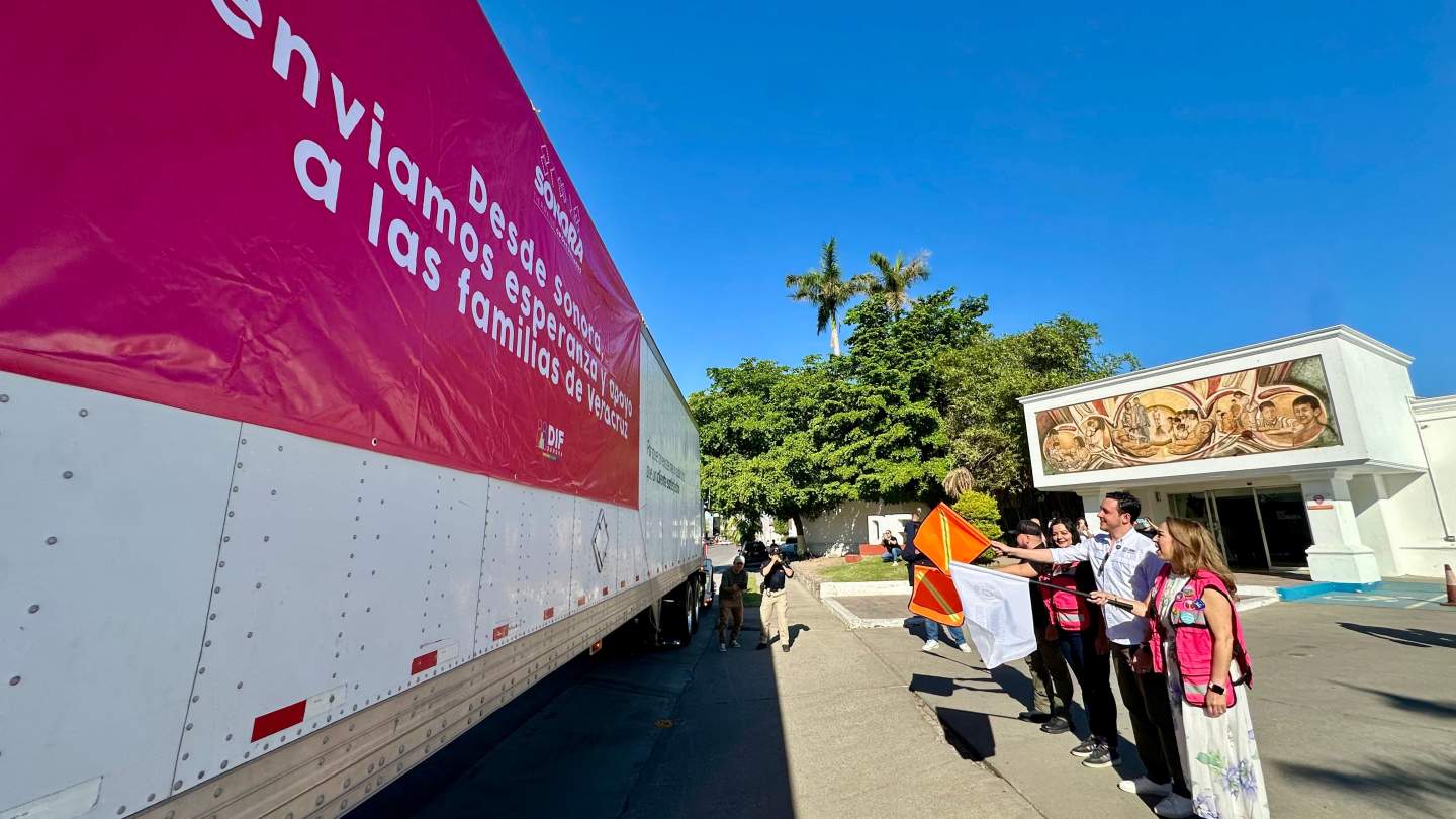 Gobierno de Sonora envía 23 toneladas de víveres en apoyo a familias de los estados afectados por huracanes